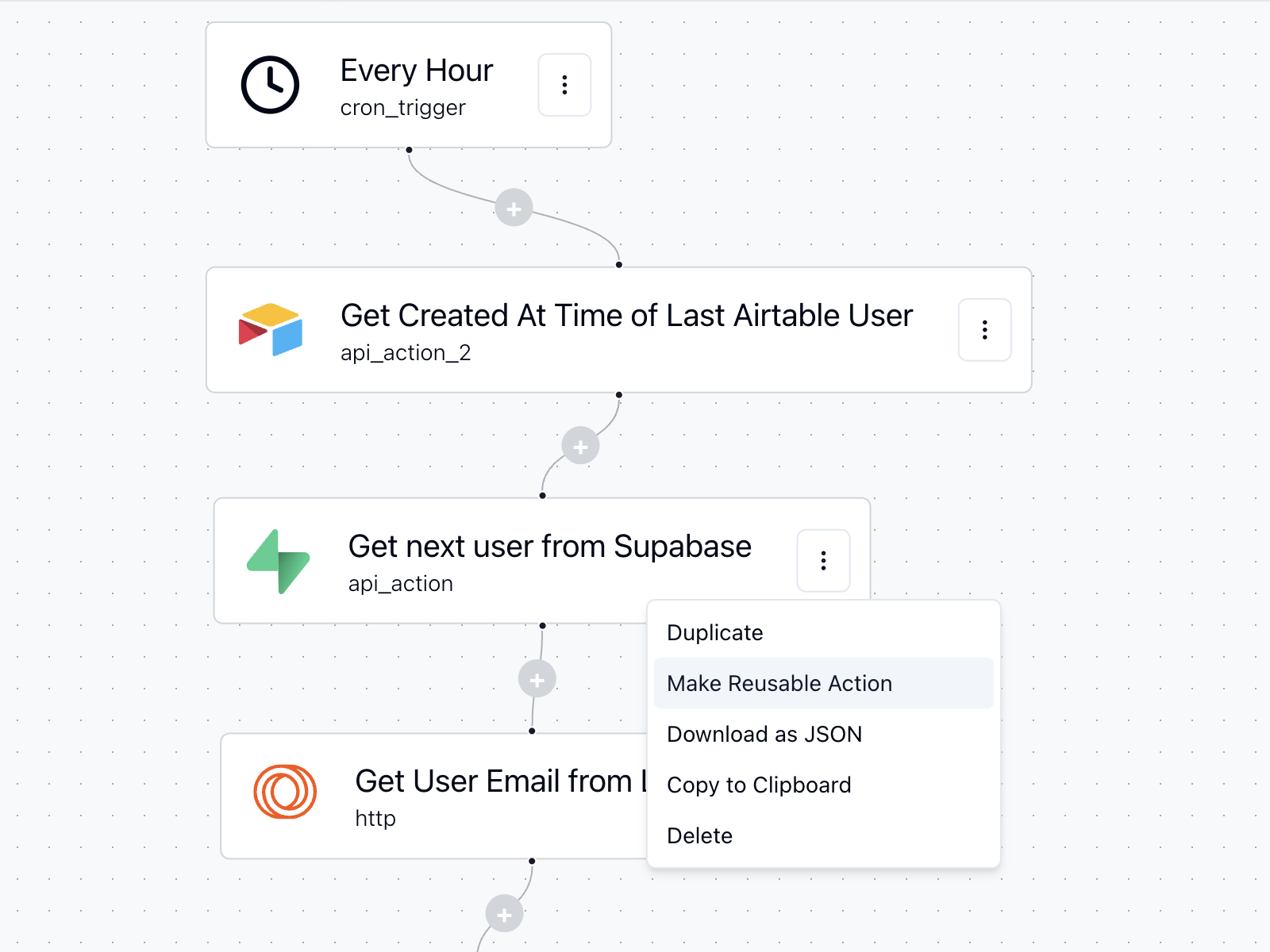 Screenshot showing reusable configured components